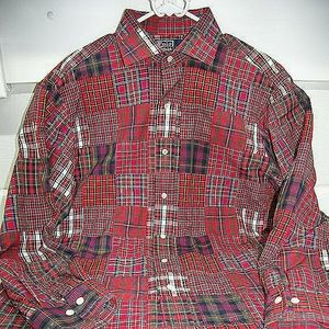 Ralph Lauren Polo Patch Quilt Tartan Plaid Shirt